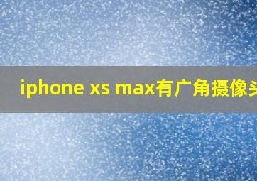 iphone xs max有广角摄像头吗